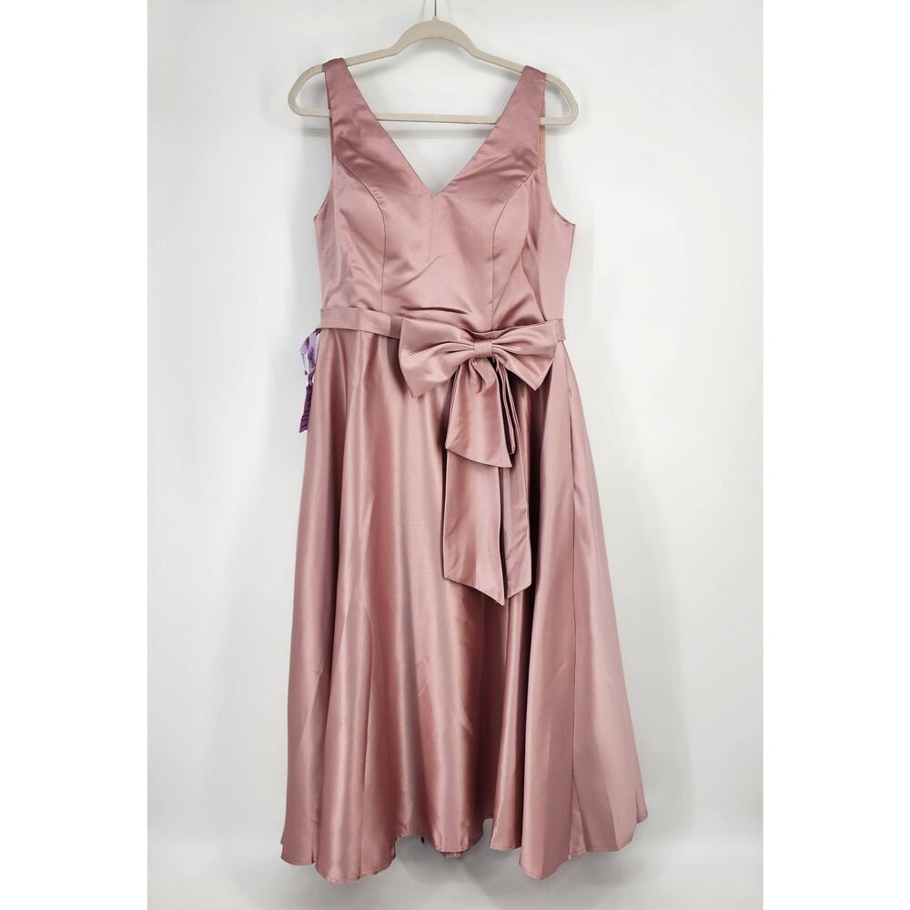 Dusty Rose Bridesmaid Dress Medium Long Formal Wedding Guest Satin Miss Veil NEW